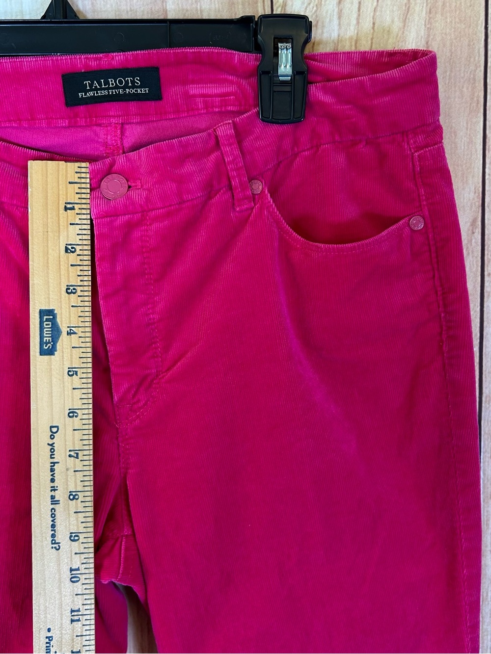 TALBOTS Women’s corduroy Jeans Sz 8 medium mid rise pink stretch $109 - Picture 13 of 16